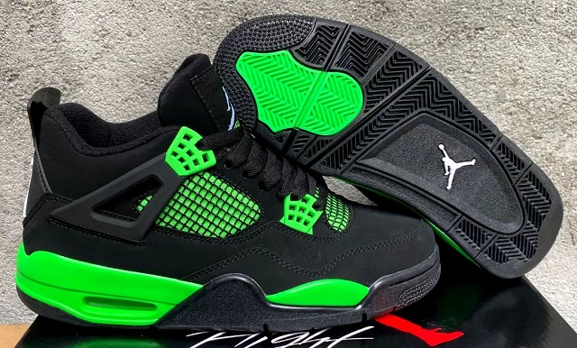 Air Jordan 4 Cement 2024 Black Green - Click Image to Close